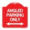 Signmission Angle Parking W/ Bidirectional Arrow, Red & White Aluminum Sign, 18" x 18", RW-1818-24345 A-DES-RW-1818-24345 - alternate 1